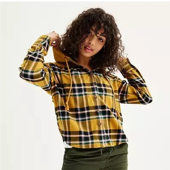 Juniors hooded flannel hotsell